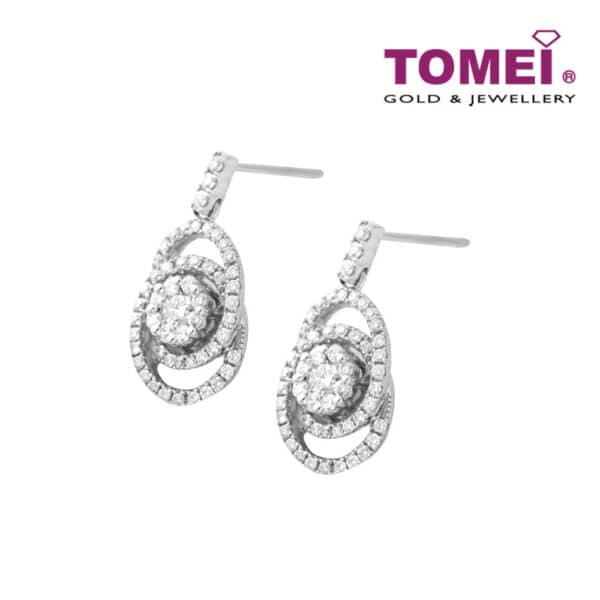 TOMEI Earrings, Diamond White Gold 750 (E976)