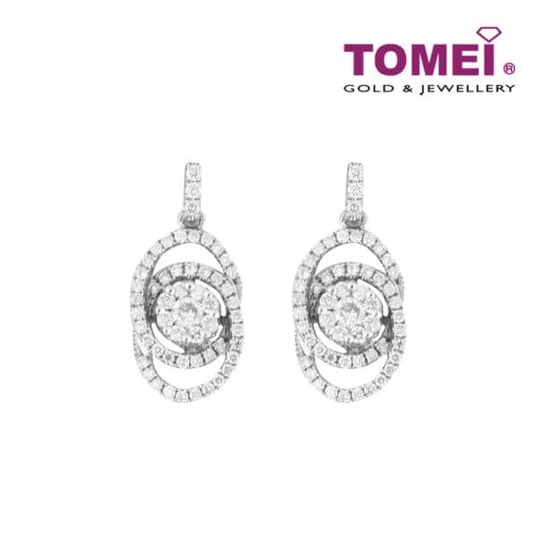 TOMEI Earrings, Diamond White Gold 750 (E976)