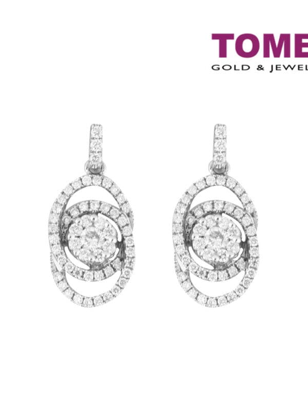 TOMEI Earrings, Diamond White Gold 750 (E976)