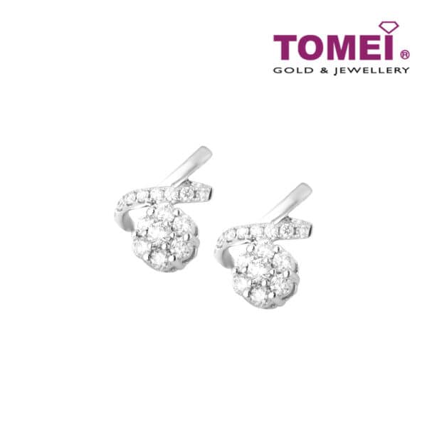 TOMEI Earrings, Diamond White Gold 750 (E938)