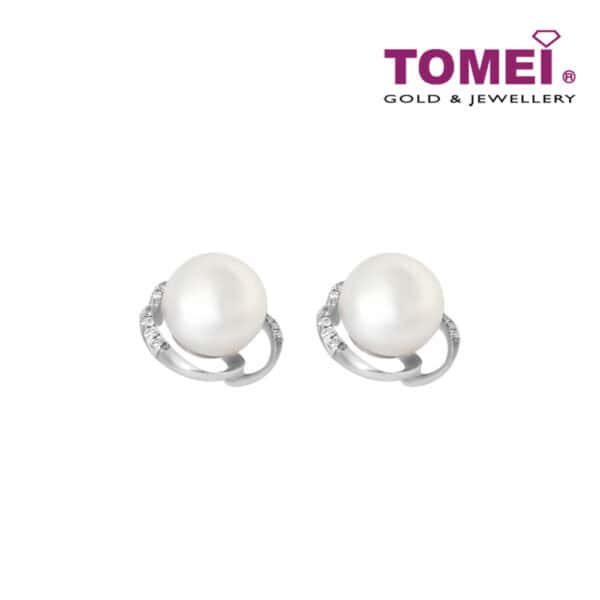 TOMEI Earrings, Diamond Pearl White Gold 750 (E1149)