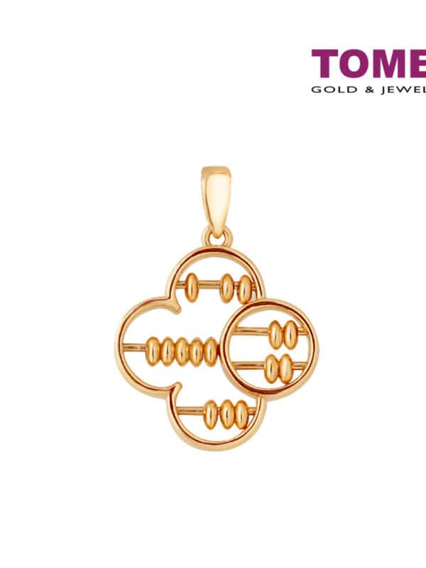 TOMEI Clover Abacus Pendant, Yellow Gold 916