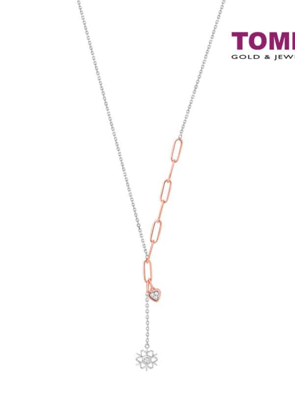 TOMEI Noel Artistry Collection Diamond Necklace, White+Rose Gold 585