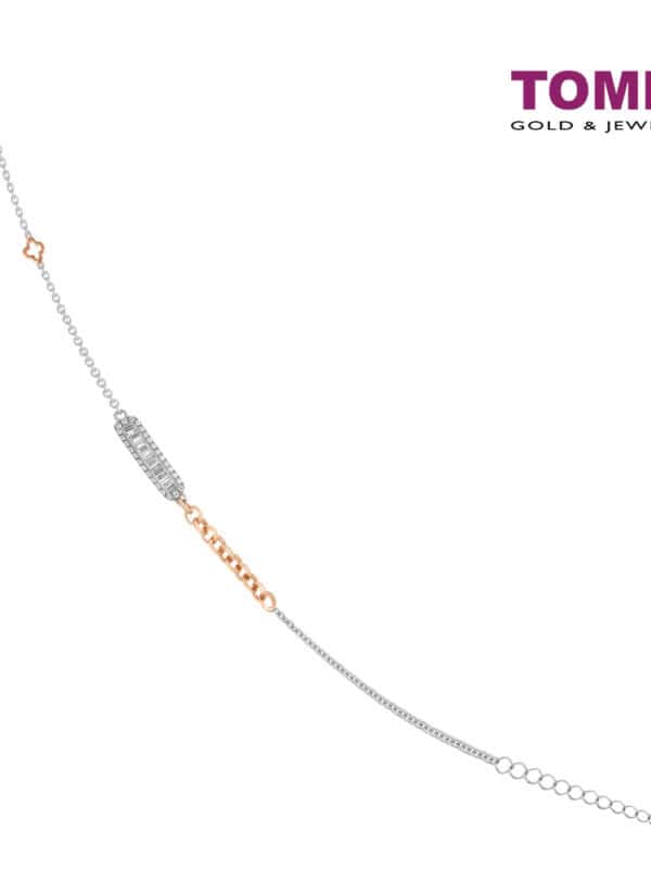 TOMEI Joyous Tinsels Collection Diamond Bracelet, White+Rose Gold 585
