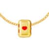 TOMEI Lusso Italia Red Heart In Cube Pendant, Yellow Gold 916