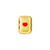 TOMEI Lusso Italia Red Heart In Cube Pendant, Yellow Gold 916