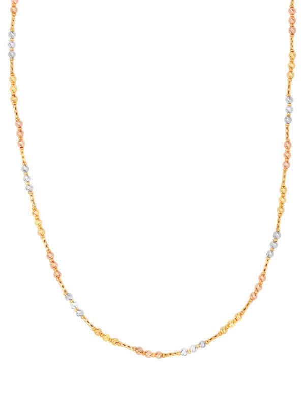 TOMEI Lusso Italia Tri-Tone Beads Necklace, Yellow Gold 916