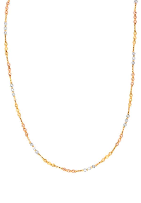 TOMEI Lusso Italia Tri-Tone Beads Necklace, Yellow Gold 916