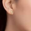 TOMEI Diamond Cut Collection Clover Earrings, Yellow Gold 916