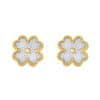 TOMEI Diamond Cut Collection Clover Earrings, Yellow Gold 916