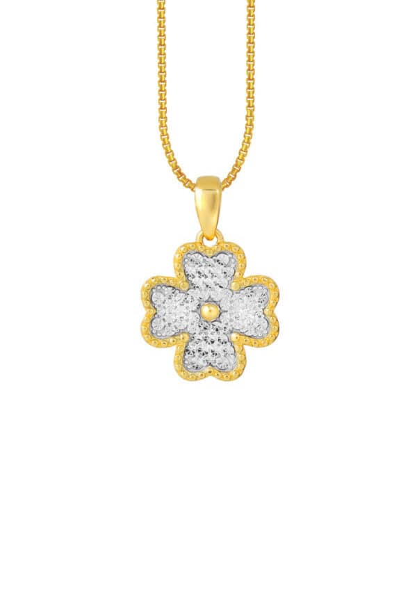 1100x762px_14April_0016_DC-YG1254P-2C TOMEI Diamond Cut Collection Clover Pendant, Yellow Gold 916