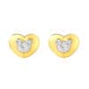 TOMEI Dual-Tone Baby Bear Heart Earrings, Yellow Gold 916