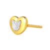 TOMEI Dual-Tone Baby Bear Heart Earrings, Yellow Gold 916