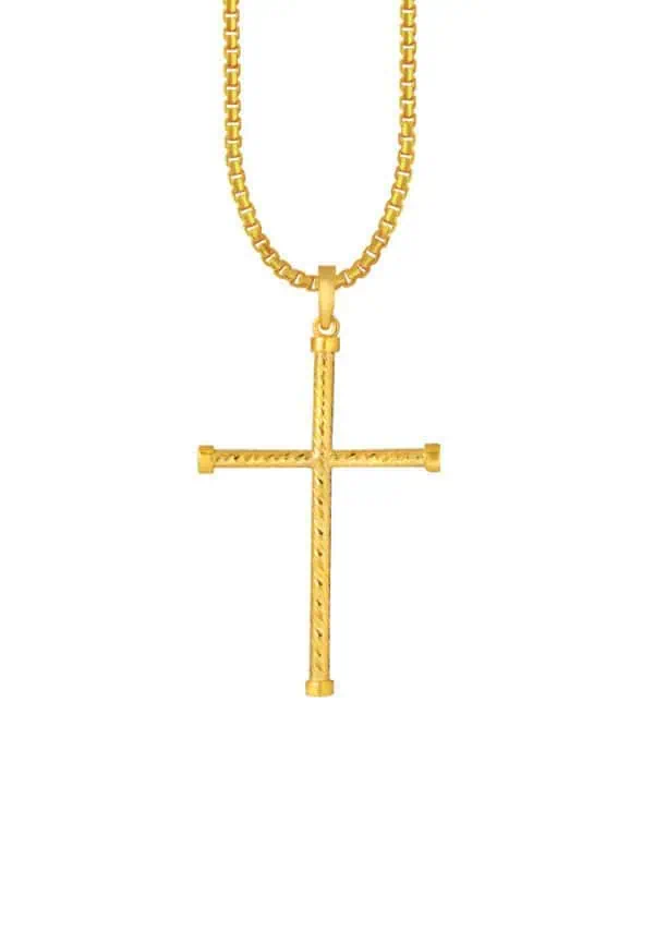 TOMEI Cross Pendant, Yellow Gold 916