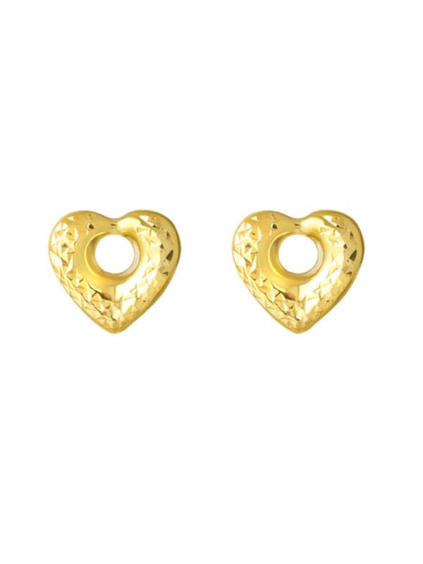 TOMEI Lusso Italia Heart Earrings, Yellow Gold 916
