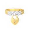 TOMEI Lusso Italia Dual-Tone Love Lock Ring, Yellow Gold 916