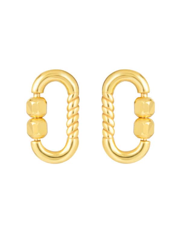 TOMEI Lusso Italia Long Loop Earrings With Beads, Yellow Gold 916