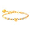 TOMEI Kids Dual- Tone Heart and Beads Bangle, Yellow Gold 916