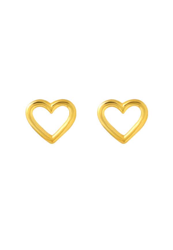TOMEI Lusso Italia Heart Shape Earrings, Yellow Gold 916