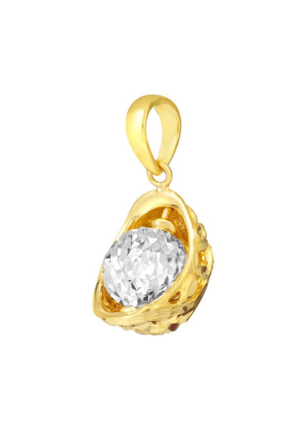1100x762px_24July_0049_PP2191-2C TOMEI Bead In Cradle Pendant, Yellow Gold 916
