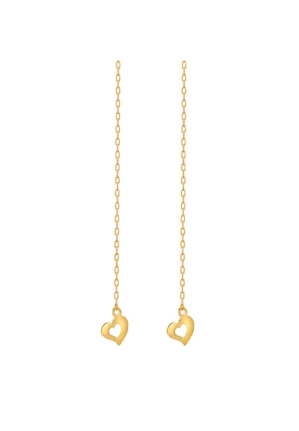 TOMEI Love Drop Earrings, Yellow Gold 916