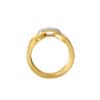 TOMEI Dual-Tone X-Shaped Ring, Yellow Gold 916
