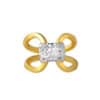 TOMEI Dual-Tone X-Shaped Ring, Yellow Gold 916