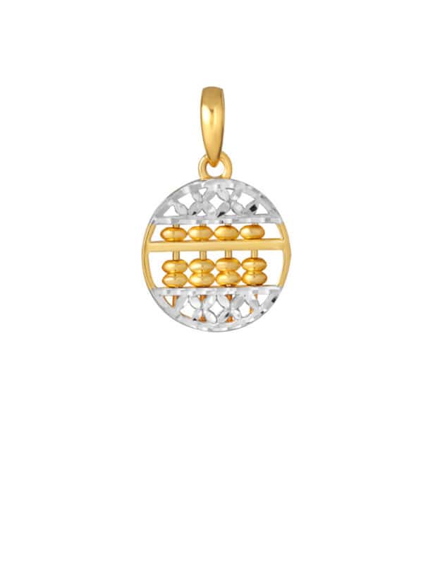 1100x762px_25Sept23_0047_PP2627-E-2C TOMEI Dual-Tone Round Abacus Pendant, Yellow Gold 916