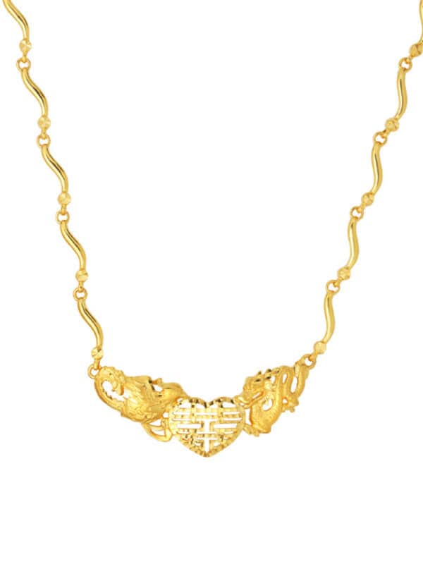 TOMEI Dragon & Phoenix Love Necklace, Yellow Gold 916