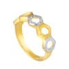 TOMEI Dual-Tone Oxagon Ring, Yellow Gold 916