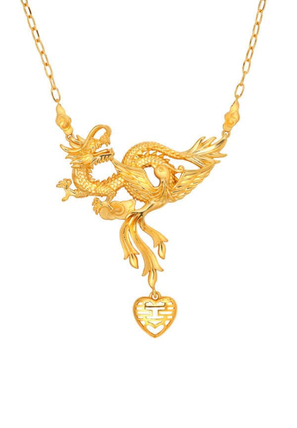 TOMEI Dragon Phoenix Necklace, Yellow Gold 916