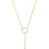 TOMEI Dual-Tone Circle & Bar Necklace, Yellow Gold 916