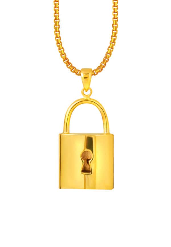 TOMEI Lusso Italia Padlock Pendant, Yellow Gold 916