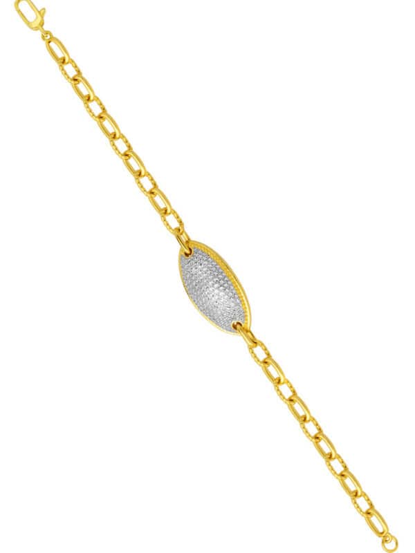 TOMEI Diamond Cut Collection Ellipse Bracelet, Yellow Gold 916