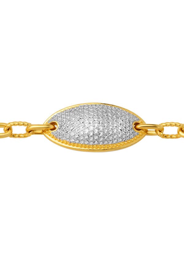 TOMEI Diamond Cut Collection Ellipse Bracelet, Yellow Gold 916