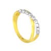 TOMEI Criss-Cross White Beads Ring, Yellow Gold 916