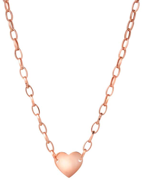 TOMEI Love Chain Necklace, Rose Gold 585