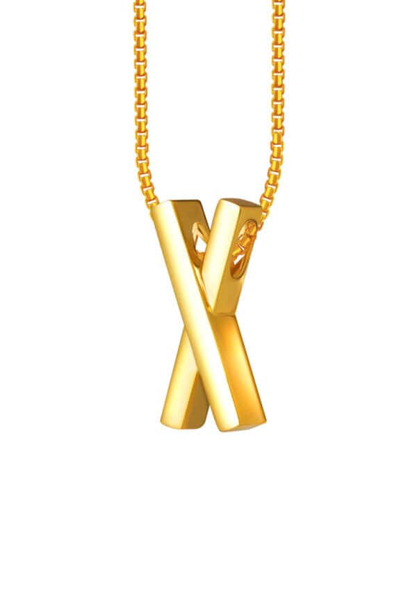 TOMEI Anastasia X-Cross Pendant, Yellow Gold 916
