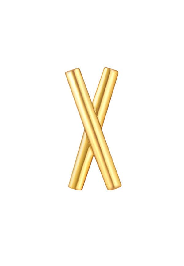 TOMEI Anastasia X-Cross Pendant, Yellow Gold 916