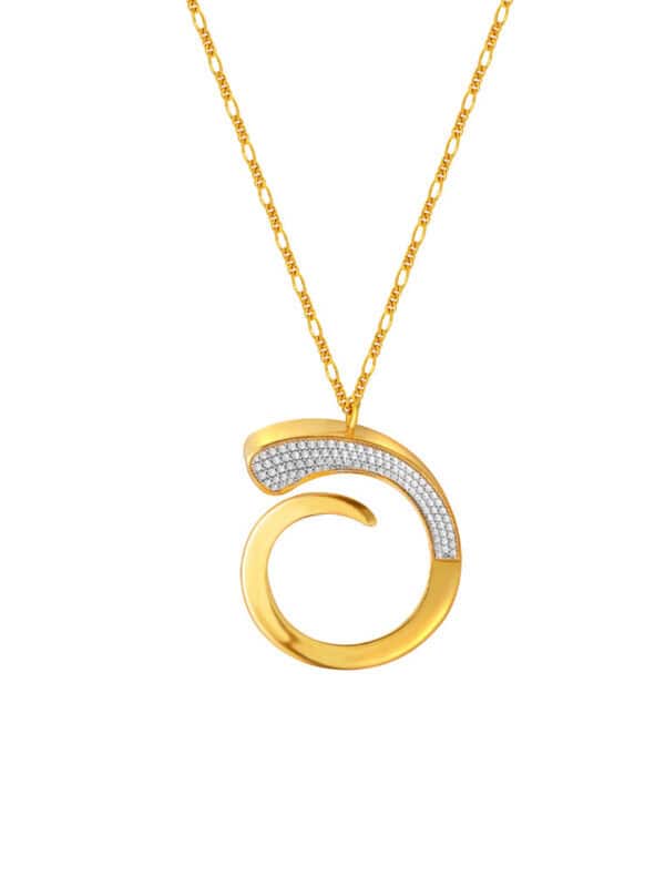 TOMEI Anastasia Extended C-Shape Necklace, Yellow Gold 916