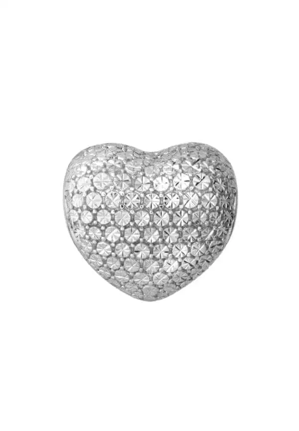 TOMEI Diamond Cut Chomel Heart Charm, Yellow Gold 916