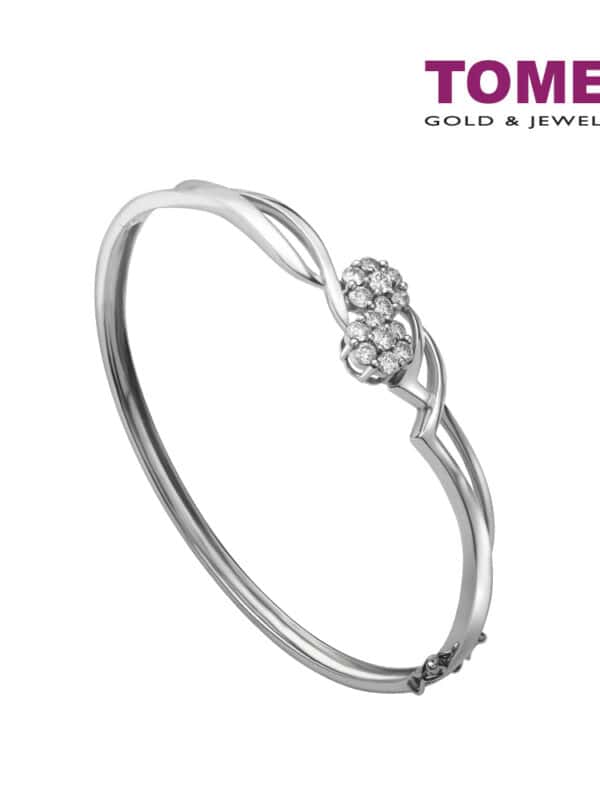 1508_eTomei_1000px2 Minimalist of Sparkles with Style Bangle | Tomei White Gold 375 (9K) (B0601)