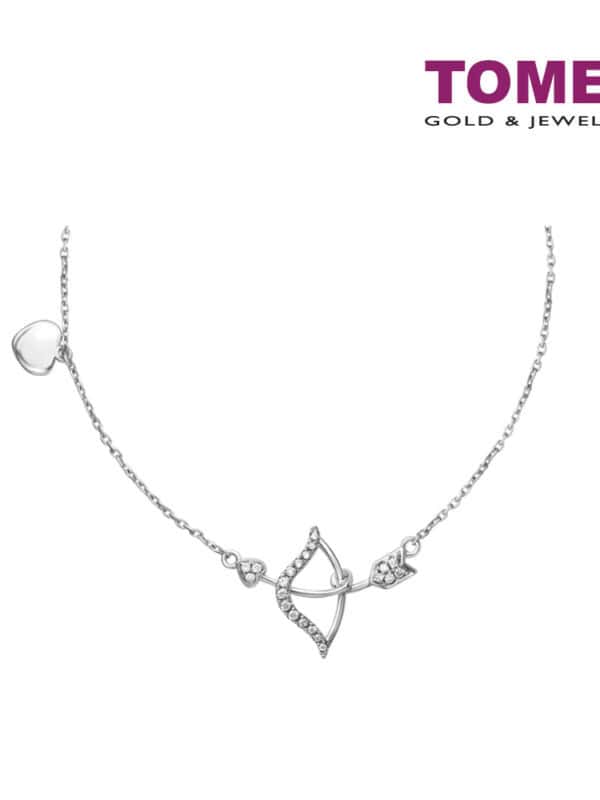 TOMEI Cupid's Arrow Diamond Necklace, White Gold 375