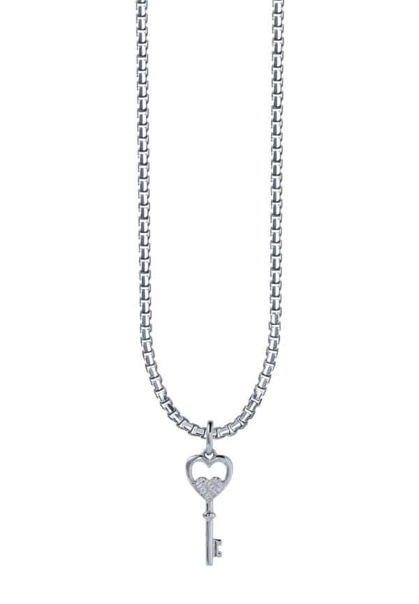 TOMEI Love Lockdown Pendant, White Gold 585 (P5278/MF300)