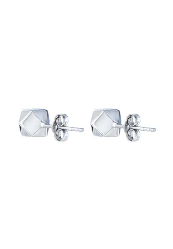 TOMEI Edge Earrings, White Gold 585