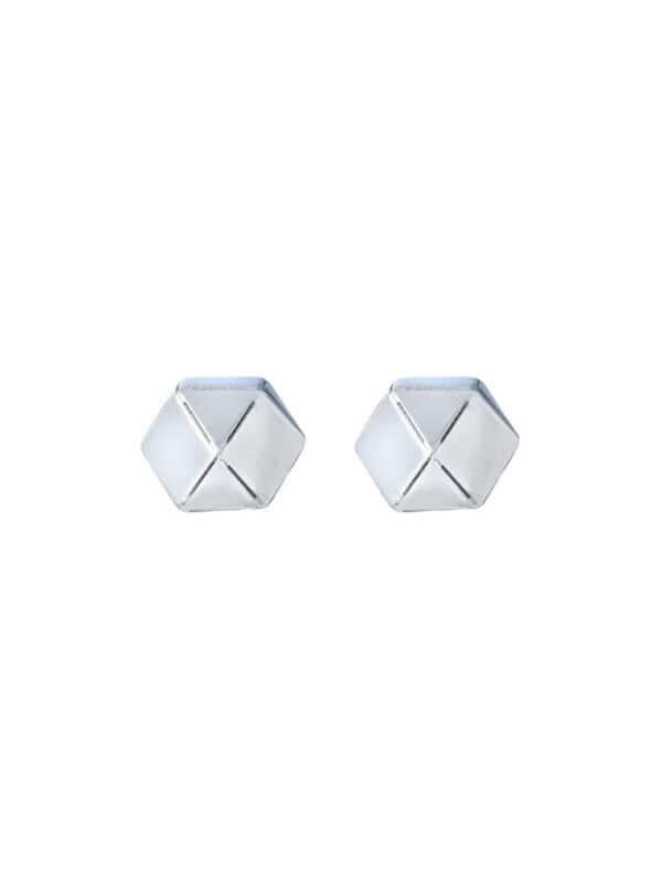 TOMEI Edge Earrings, White Gold 585