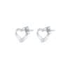 TOMEI Heart Frame Earrings, White Gold 585