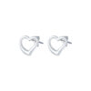 TOMEI Heart Frame Earrings, White Gold 585