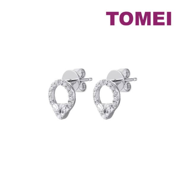 TOMEI Diamond Earrings Snowy Snowball Collection, White Gold 585