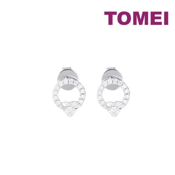 TOMEI Diamond Earrings Snowy Snowball Collection, White Gold 585